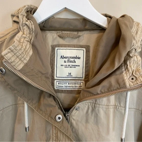 Abercrombie And Fitch Military Jacket Utility Outerwear Khaki women’s Medium Y2K - Picture 2 of 6